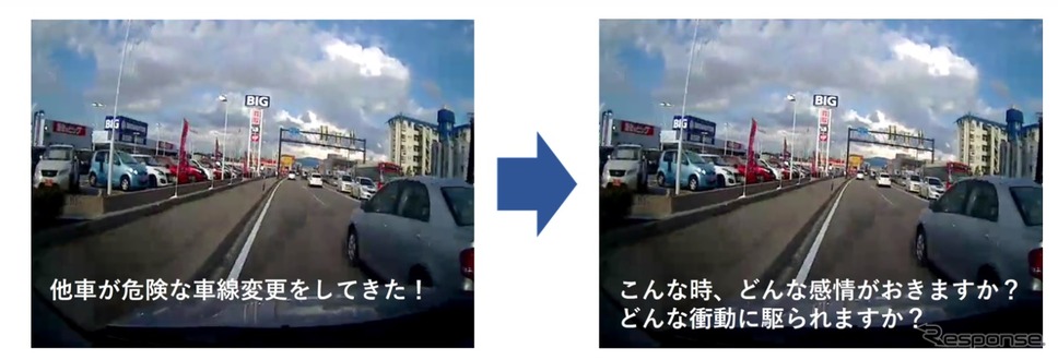 ドラレコ映像を使って自身の運転を振り返って「気づき」を喚起