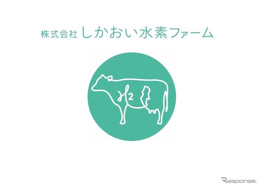 家畜ふん尿由来のバイオガスから製造する水素を製造・販売する合弁会社「しかおい水素ファーム」のロゴ