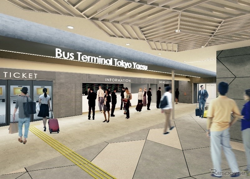 バスターミナル東京八重洲の案内・チケットカウンター（イメージ）