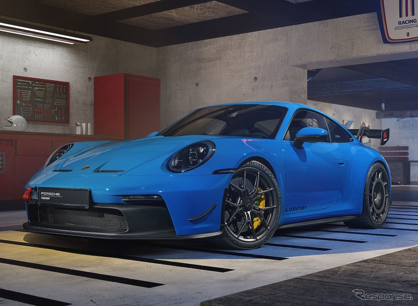 ポルシェ 911 GT3 新型の純正オプション「マンタイパフォーマンスキット」装着車
