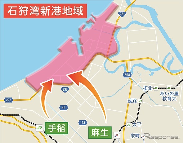 通勤オンデマンド交通経路イメージ図