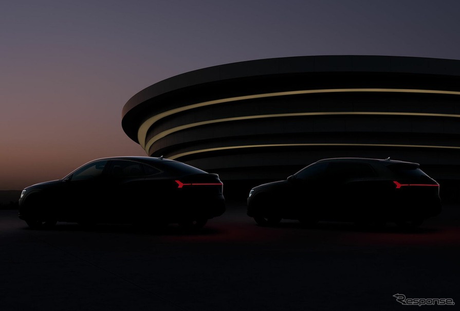 アウディ Q8 e-tron スポーツバック とアウディQ8 e-tron のティザー写真