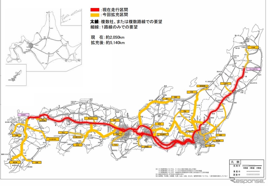 ダブル連結トラックの通行対象道路を5140kmに拡大