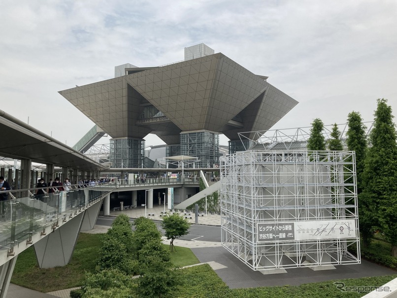 有明・東京ビッグサイト駅（仮称）が終点とされている「都心部・臨海地域地下鉄」。写真は東京ビッグサイト。