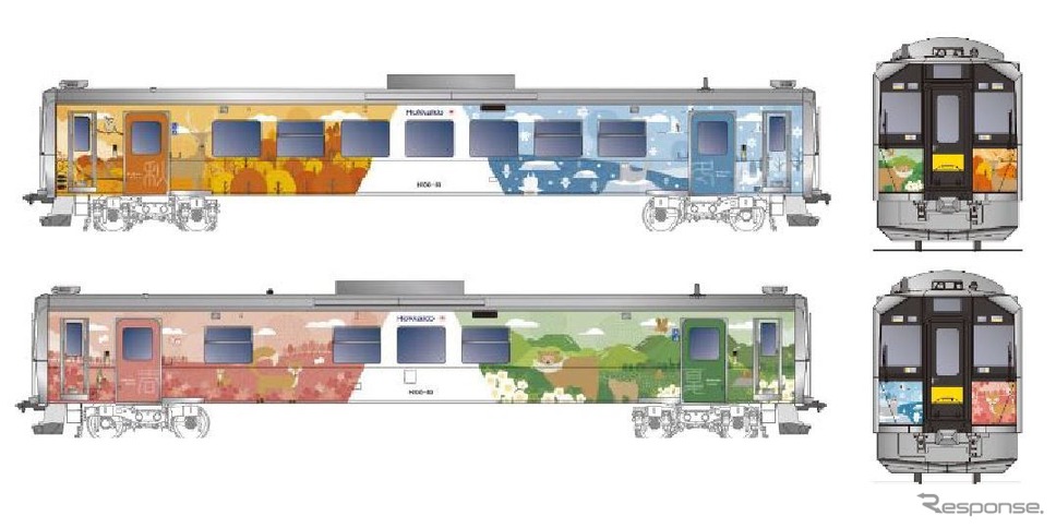JR北海道が観光列車を一般公開…石北線・富良野線向けH100形 旭川