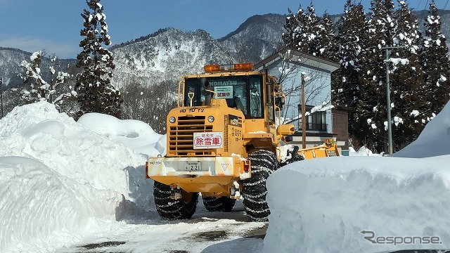 除雪作業の実証実験の様子