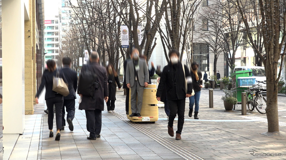 丸の内仲通りでの実証実験の様子