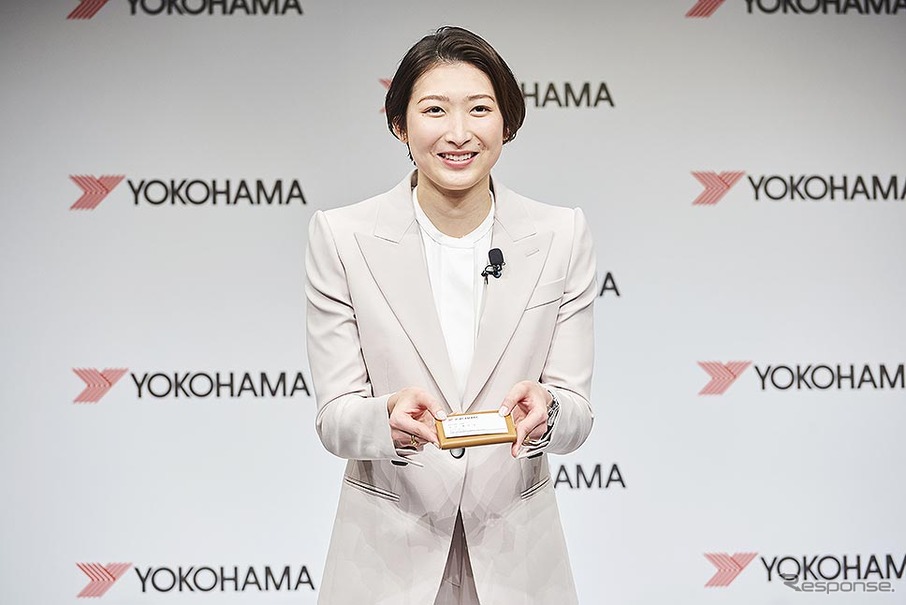 横浜ゴムとパートナーシップ契約した競泳 池江璃花子選手