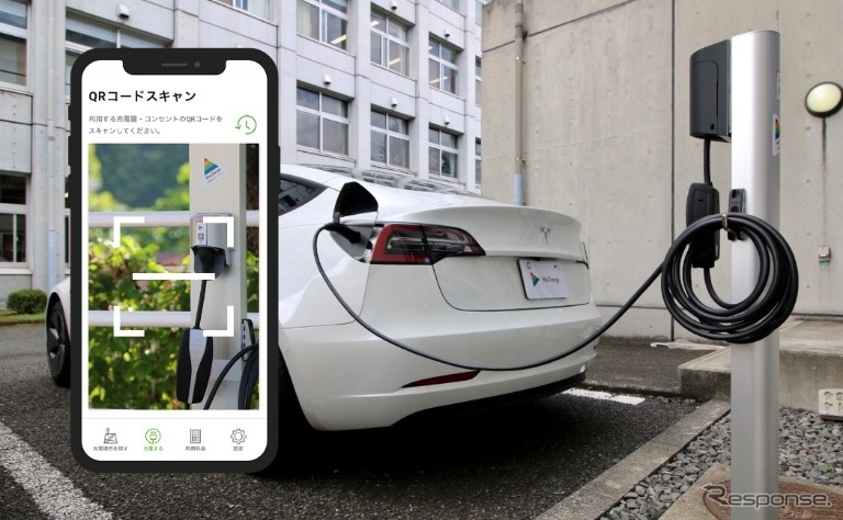 ユビ電が手がけるスマホで管理するEV充電器「WeCharge」のイメージ
