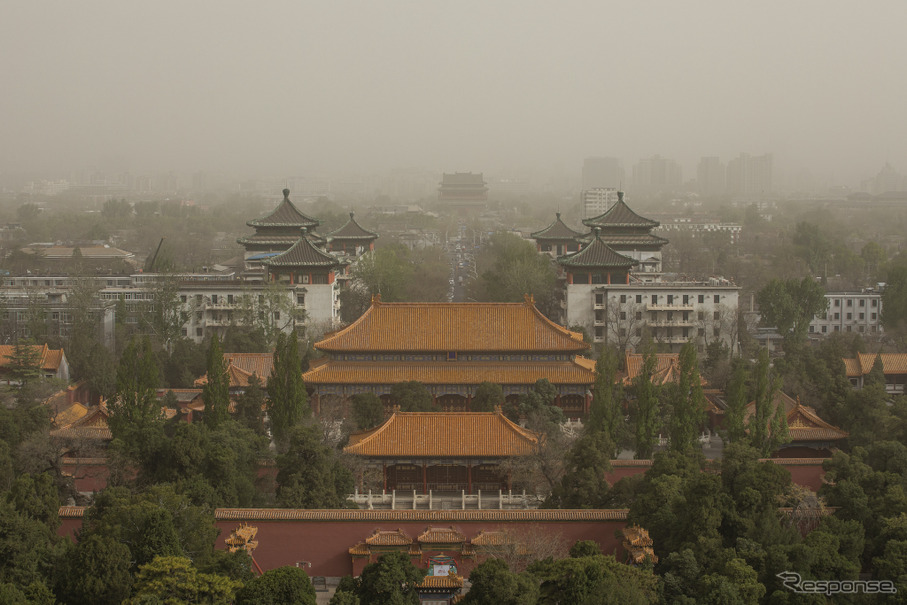 中国・北京での黄砂（4月11日）