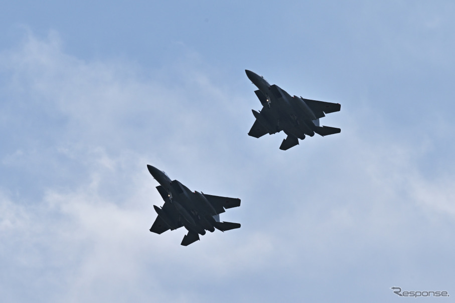 航空自衛隊新田原基地のF-15によるウエルカムフライト