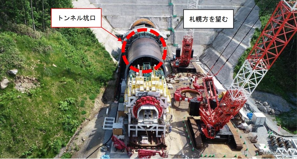 2021年8月に掘削が開始される前の羊蹄トンネル有島工区坑口。