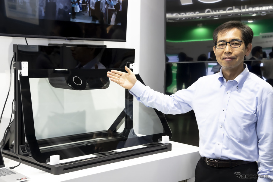 ＡＧＣのFIR（遠赤外線）カメラ搭載フロントガラス「FIR-windshield」と FIR-windshield プロジェクトリーダーの北岡賢治氏