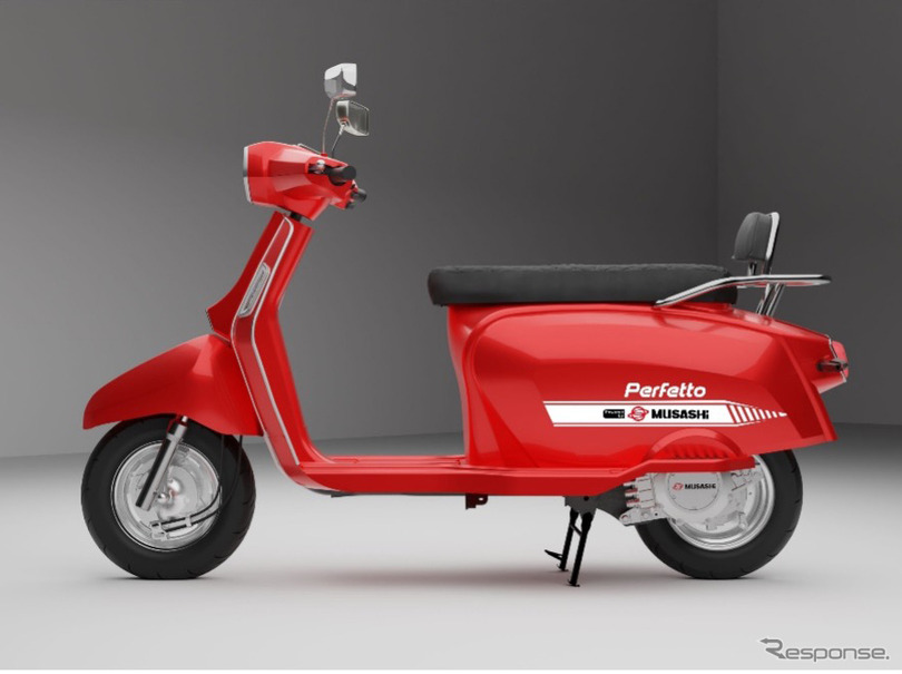 ムサシ製EV駆動ユニットを搭載する2輪EV『Perfetto』