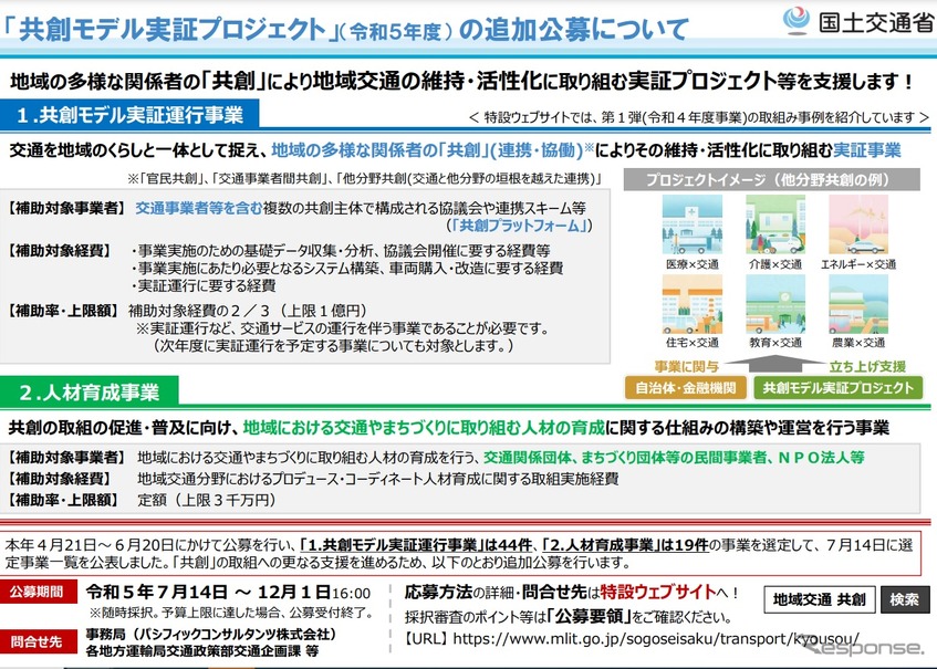 「共創モデル実証プロジェクト」の追加公募の概要