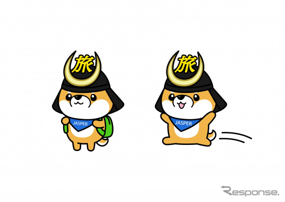 ジャパンキャンピングカーレンタルセンタのイメージキャラクター「ジャスパー（JASPER）」くん