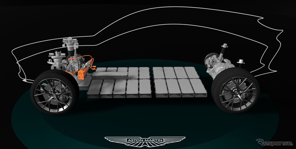 アストンマーティンの次世代高性能EVの車台のイメージスケッチ