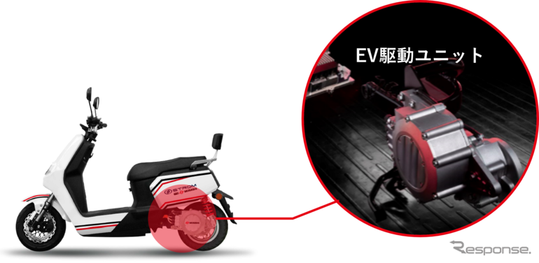 武蔵精密工業の電動バイク向け「e-Axle」