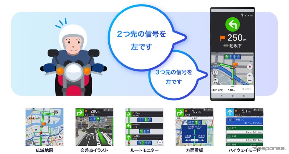 パイオニア、バイク専用ナビゲーションアプリ「MOTTO GO」公式版を提供開始