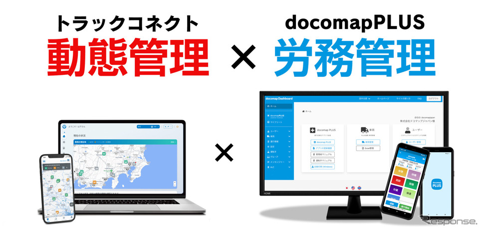 三菱ふそうがドコマップジャパンと提携しトラックドライバーの労務管理をスマホアプリで可能に