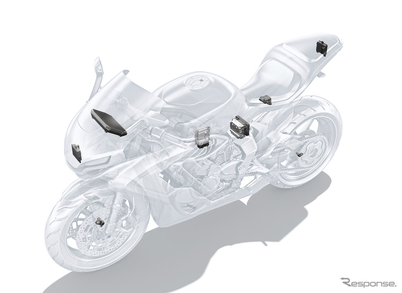 ボッシュが6つのバイク向け先進安全技術（ARAS）を初公開。画像は搭載されるレーダーのイメージ