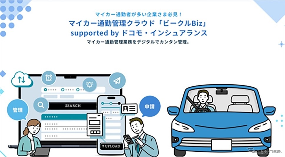 マイカー通勤管理クラウド「ビークルBiz」supported by ドコモ・インシュアランス