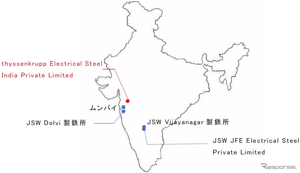 インドJSW Steel Limitedの拠点