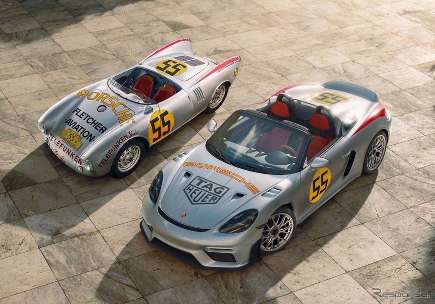 ポルシェ『718スパイダーRS』の「パナメリカーナ・スペシャル」（手前）と550スパイダー