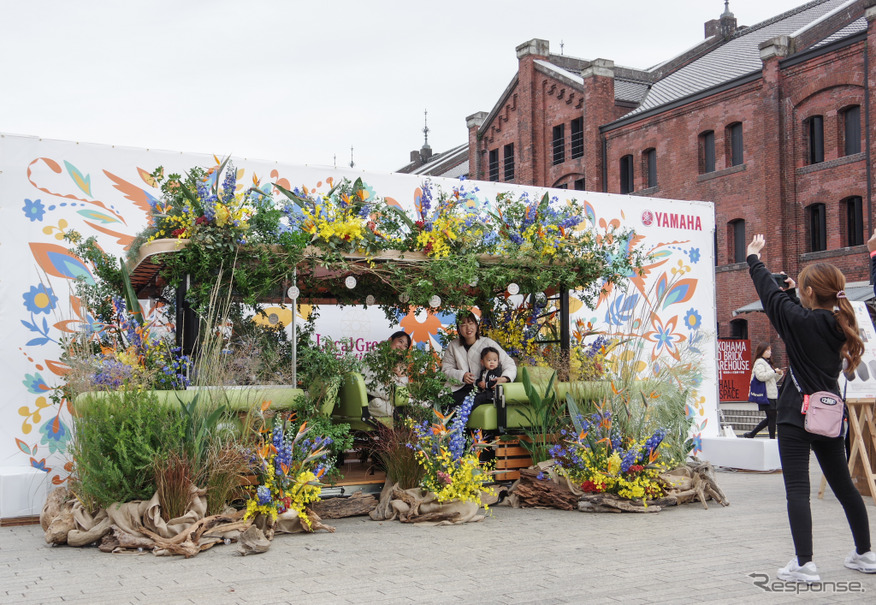 「Local Green Festival '24」に展示されたヤマハのグリーンスローモビリティ