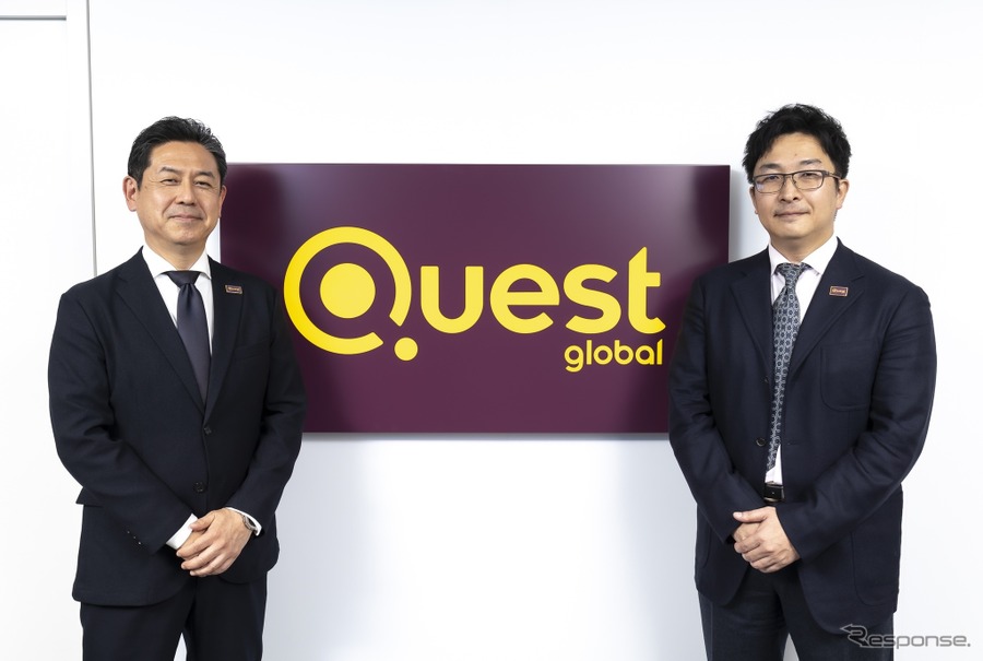 クエスト・グローバル・ジャパン 代表取締役社長の貫名 聡氏（右）とクエスト・グローバル Automotive部門 ジャパン ジェネラルマネージャーの藤間真樹氏（左）