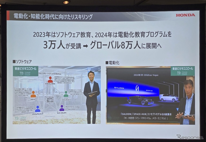 ホンダはソフトウェアや電動化に向けて社員のリスキリングを数万人規模で進めている。