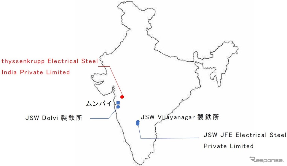 JSEスチールが合弁会社JSW JFE Electrical Steel Private Limitedを通じてインドの電磁鋼板製造販売会社thyssenkrupp Electrical Steel India Private Limitedを共同買収