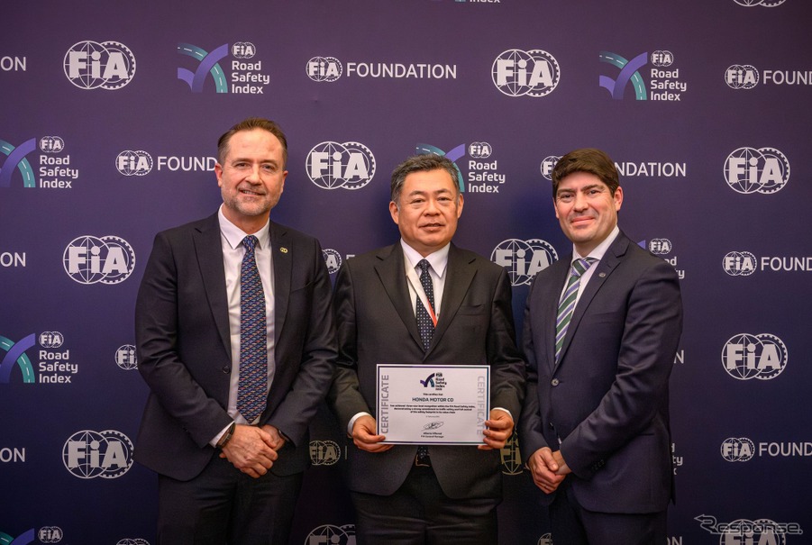 ホンダが国際自動車連盟（FIA）の定める交通安全への取り組み評価指標において自動車業界で初めて最高ランクの「3スター」獲得