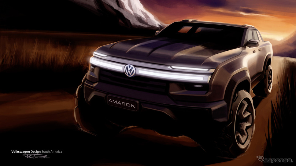 VW『アマロック』新型のティザースケッチ