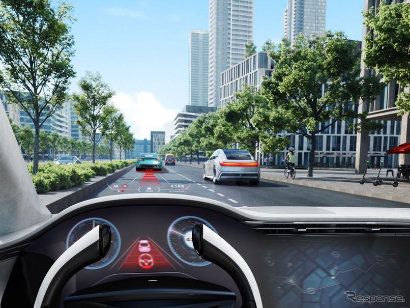 インフィニオンとマレリが共同開発する「MEMS LBS」を使った車載ディスプレイのイメージ