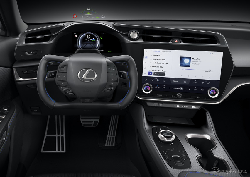 レクサス RZの「F SPORT」に採用されたステアバイワイヤ用ステアリングホイール