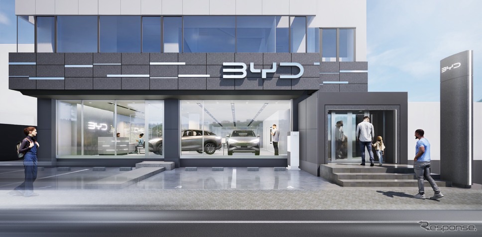 千葉県船橋市にオープンする「BYD AUTO 船橋」の完成イメージ