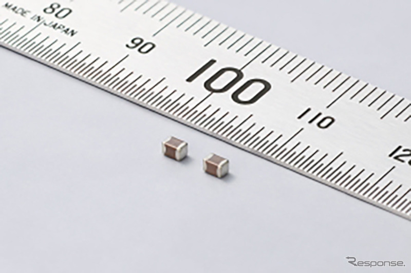 車載市場向け2012Mサイズ（2.0×1.25ｍｍ）/定格電圧50Ｖdcにおいて静電容量10µFの積層セラミックコンデンサ