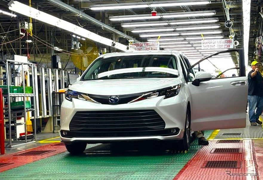 トヨタの米インディアナ工場がハイブリッド車生産100万台。『シエナ』がラインオフ