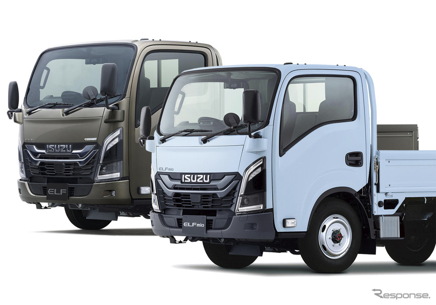 いすゞ エルフ 4WD（左）とエルフミオ 4WD（右）
