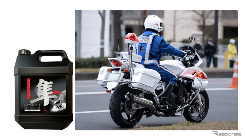 大阪府警の白バイにヨロストが開発・販売するバイク専用エンジンオイル「隼オイル」が採用