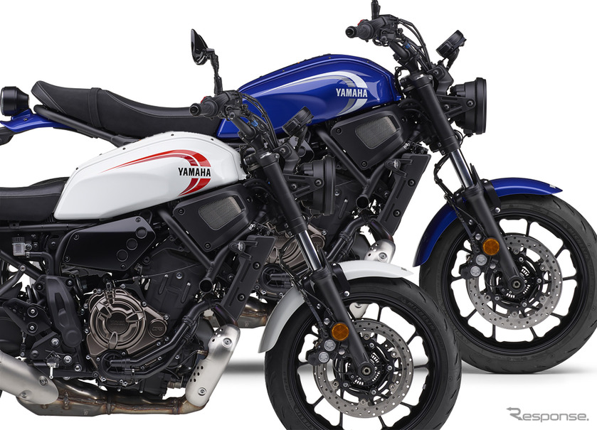 ヤマハ XSR700 ABSの新色「ホワイト」と「ブルー」