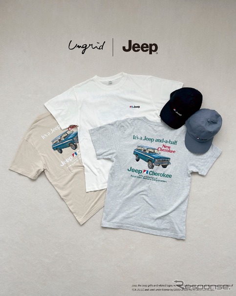 ジープと「アングリッド」がコラボ。限定プリントTシャツとロゴキャップ発売