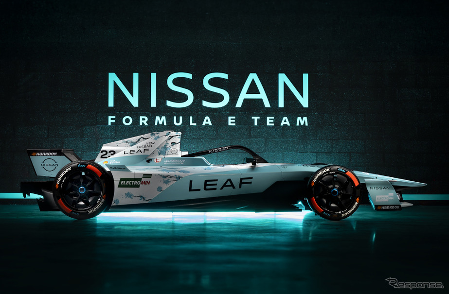 日産がフォーミュラE最終戦に新型『リーフ』世界発売記念の特別ティールブルーで参戦