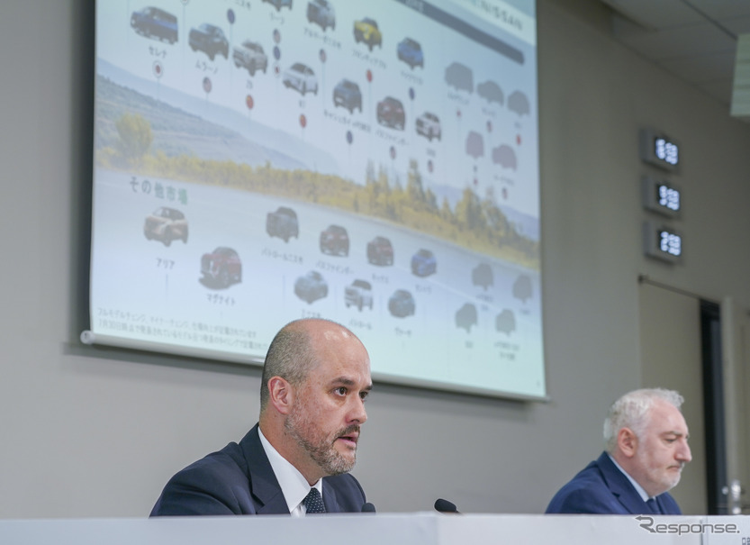 経営再建計画「Re:Nissan」の進捗について説明するエスピノーサ社長