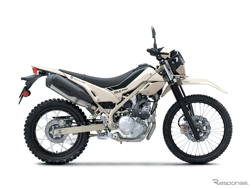 足つき性がアップしたカワサキ KLX230シェルパS（ホワイティッシュベージュ）