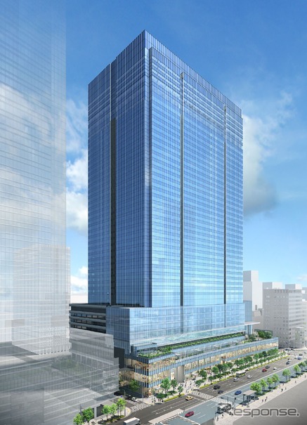 「八重洲二丁目中地区第一種市街地再開発事業」外観イメージパース（東京駅八重洲口側）