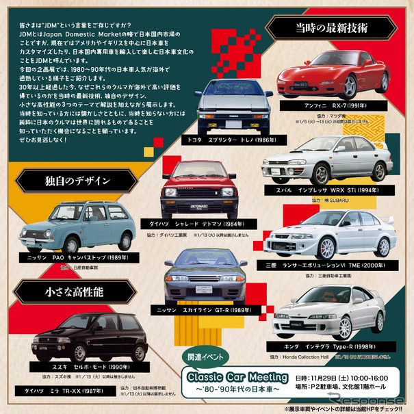 特別展「What’s JDM？　世界が熱中する’80-’90年代の日本車」