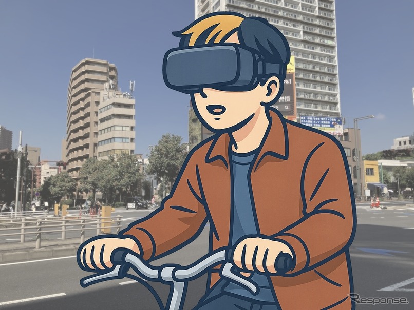 自転車“ながらスマホ”VR体験（イメージ）