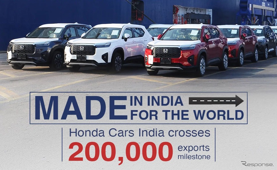インドから輸出されるホンダ・エレベイト（日本名：WR-V）